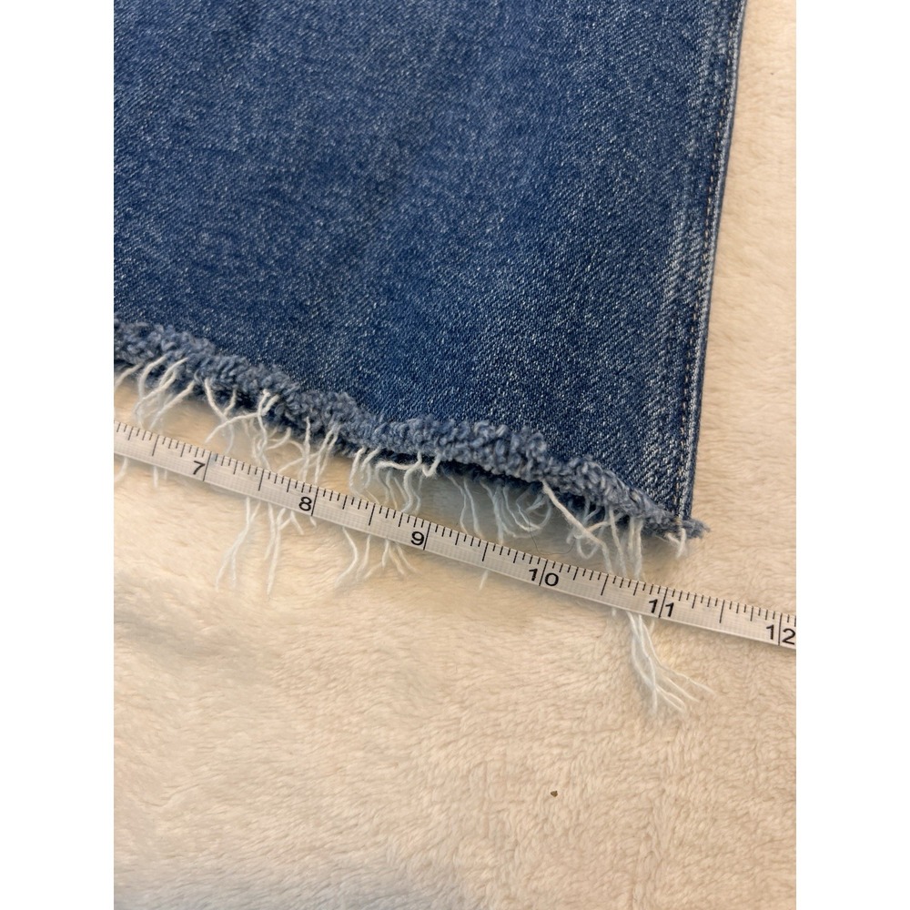 Paige Marlow Skimmer Buckingham Jean Medium Wash Raw Hem 28 Flair - Picture 4 of 9